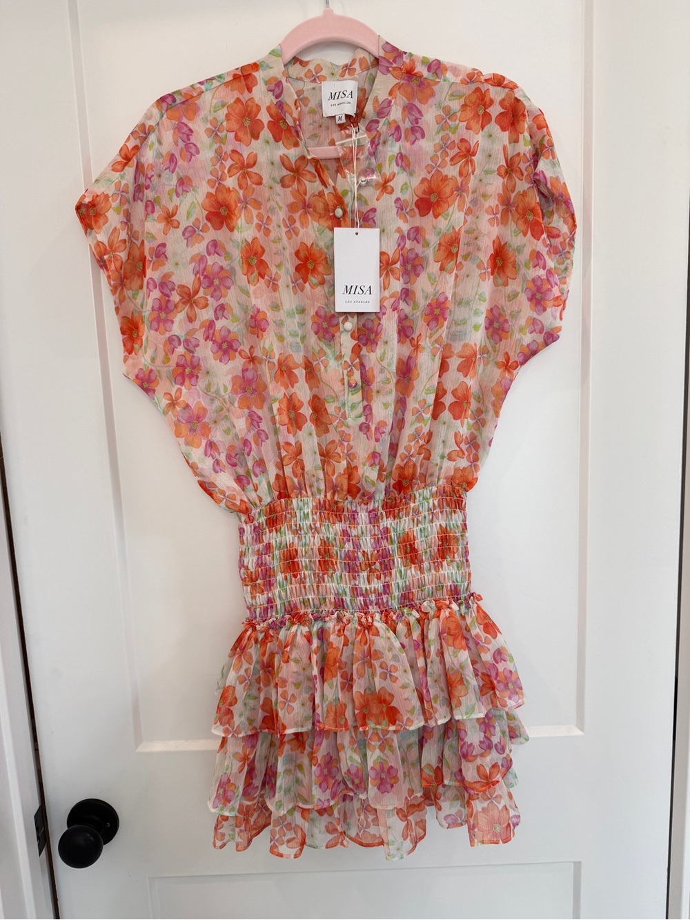 NWT MISA Floral Dropped Waist Mini Dress